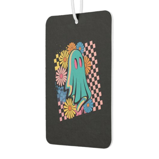 Trendy Neon Floral Ghost Halloween Autolufterfrischer (Links)
