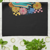 Trendy Neon Floral Ghost Halloween Geschirrtuch (Gefaltet)