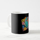 Trendy Neon Floral Ghost Halloween Kaffeetasse (Vorderseite Links)