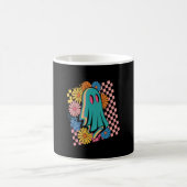 Trendy Neon Floral Ghost Halloween Kaffeetasse (Mittel)