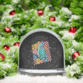 Trendy Neon Floral Ghost Halloween Schneekugeln (Weihnachten)