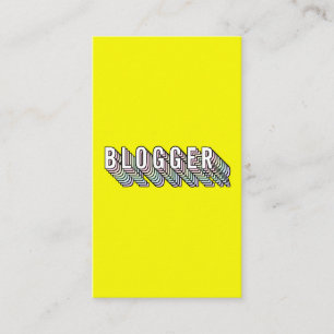 Trendy neon gelb 3d Typografy Blogger minimal Visitenkarte