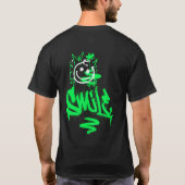 Trendy Neon Green Street Graffiti Smile Emoji T-Shirt (Rückseite)