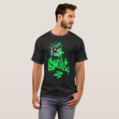 Trendy Neon Green Street Graffiti Smile Emoji T-Shirt (Vorne ganz)