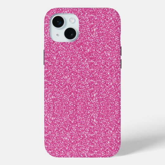 Trendy Neon Hot Pink Glitzer Case-Mate iPhone Hülle (Rückseite)