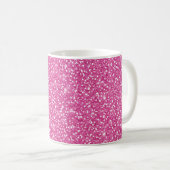 Trendy Neon Hot Pink Glitzer Kaffeetasse (VorderseiteRechts)