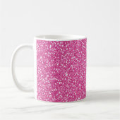 Trendy Neon Hot Pink Glitzer Kaffeetasse (Links)