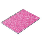 Trendy Neon Hot Pink Glitzer Notizblock (Linke Seite)