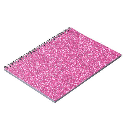 Trendy Neon Hot Pink Glitzer Notizblock (Linke Seite)