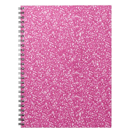 Trendy Neon Hot Pink Glitzer Notizblock (Vorderseite)