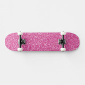 Trendy Neon Hot Pink Glitzer Skateboard (Horizontal)