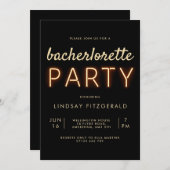 Trendy Neon Lights Junggeselinnen-Abschied Einladung (Vorne/Hinten)