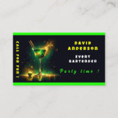 Trendy Neon Party Time Personalisiert Beruflich Visitenkarte (Vorderseite)
