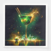 Trendy Neon Party Time Personalisiert Serviette (Vorderseite)