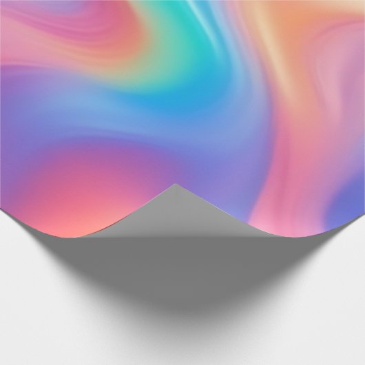 Trendy Neon Pink Blau abstrakte Wellen Geschenkpapier (Ecke)