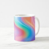 Trendy Neon Pink Blau abstrakte Wellen Kaffeetasse (VorderseiteRechts)