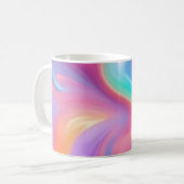 Trendy Neon Pink Blau abstrakte Wellen Kaffeetasse (Vorderseite Links)
