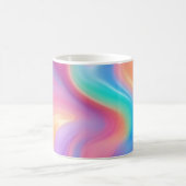 Trendy Neon Pink Blau abstrakte Wellen Kaffeetasse (Mittel)