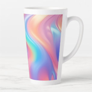 Trendy Neon Pink Blau abstrakte Wellen Milchtasse