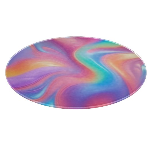 Trendy Neon Pink Blau abstrakte Wellen Schneidebrett (Ecke)