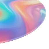 Trendy Neon Pink Blau abstrakte Wellen Schneidebrett (Ecke)