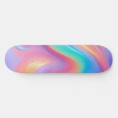 Trendy Neon Pink Blau abstrakte Wellen Skateboard (Horizontal)