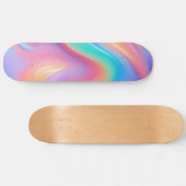 Trendy Neon Pink Blau abstrakte Wellen Skateboard (Horizontal)