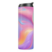 Trendy Neon Pink Blau abstrakte Wellen Thermosbecher (Nach links gedreht)