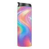 Trendy Neon Pink Blau abstrakte Wellen Thermosbecher (Nach rechts gedreht)