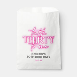Trendy Neon Pink Talk Thirty to Me 30th Birthday Geschenktütchen