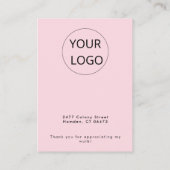Trendy Neon Pink Terrazzo Bracelet Logo Display Visitenkarte (Rückseite)