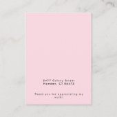 Trendy Neon Pink Terrazzo Earring Display Visitenkarte (Rückseite)