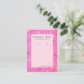 Trendy Neon Pink Terrazzo Earring Display Visitenkarte (Stehend Vorderseite)