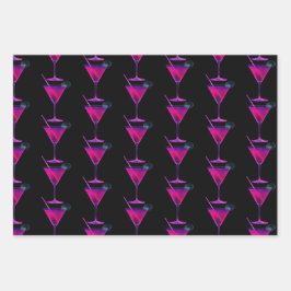 Trendy Neon Wrapping Paper Flat Sheet Set 3 Geschenkpapier Set