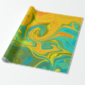 Trendy Neon Yellow Orange Green Abstrakt Swirl Geschenkpapier (Ungerollt)