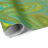 Trendy Neon Yellow Orange Green Abstrakt Swirl Geschenkpapier (Rolleneckpunkt)