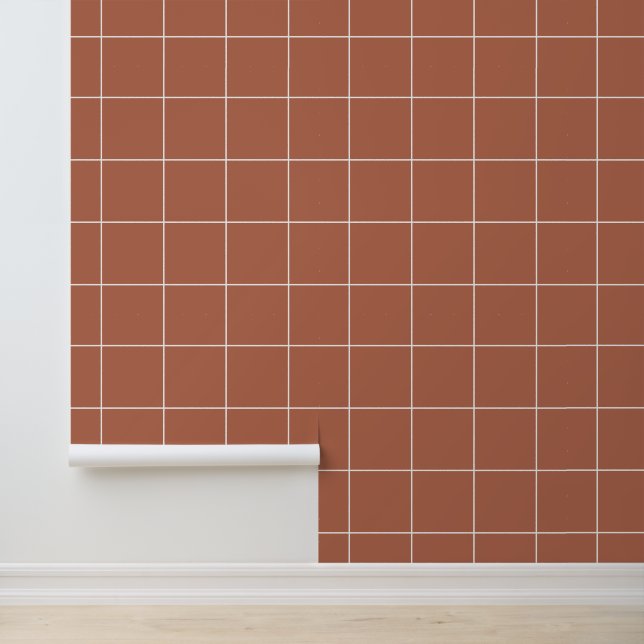 Trendy Neutral Red Brown Clay 6" Grid Tapete (Anwendung)