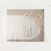 Trendy neutrale Wildblumen boho arch wedding Wandteppich (Vorderseite (Horizontal))