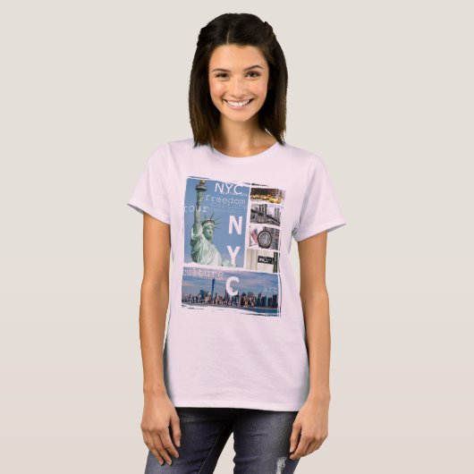 Trendy New York City Manhattan Nyc Liberty Statue T-Shirt (Vorne ganz)