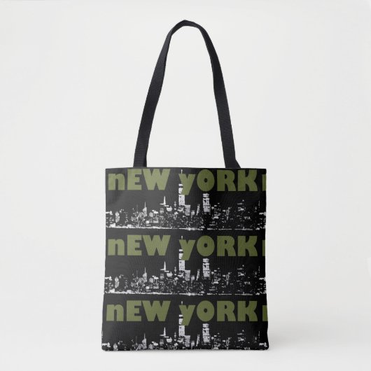 Trendy New York City NYC Night Skyline Tasche (Vorderseite)