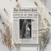 Trendy Newspaper Wedding Invitation Foto Timeline