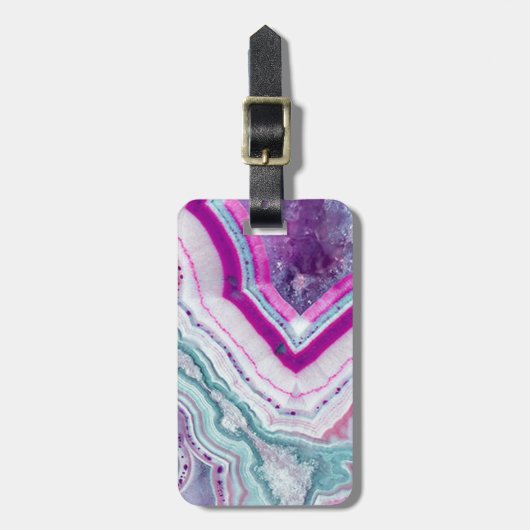 Trendy Niedlich Agate Geode Gepäckanhänger (Vorderseite vertikal)