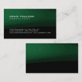 Trendy Niedlich Black Green Pattern Chic Business  Visitenkarte (Vorne/Hinten)
