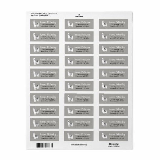 Trendy Niedlich Black & White Lama Sketch (Vorne)