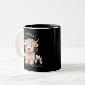Trendy Niedlich Boho Highland Cow Zweifarbige Tasse (Vorderseite Links)