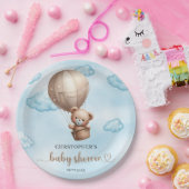 Trendy niedlich-braunes Baby-Teddy Bären Heißluftb Pappteller (Party)