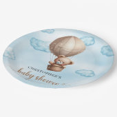 Trendy niedlich-braunes Baby-Teddy Bären Heißluftb Pappteller (Schrägansicht)