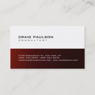 Trendy Niedlich Chic Dark Red White Business Card Visitenkarte