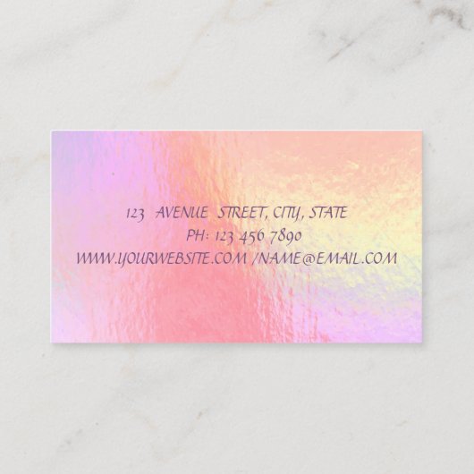 Trendy Niedlich Cupcake Bäckerei farbenfroh hologr Visitenkarte (Rückseite)