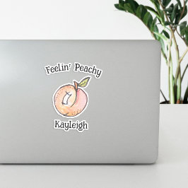 Trendy Niedlich Feelin Peachy Peach Name Moderner  Aufkleber